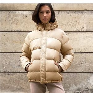 Aritzia TNA Super Puff Cotton Tech Oat Beige Size XS